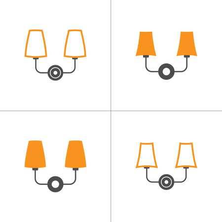 Lanterns flat icons set. Vector icons of lampshades.のイラスト素材