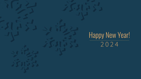 Happy New Year 2024. Festive background with snowflakes. Vector banner.のイラスト素材