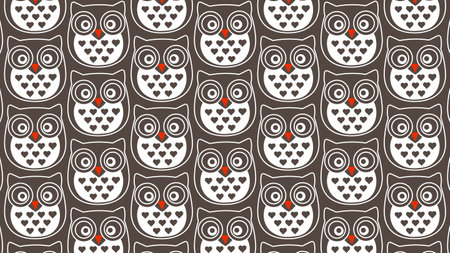 Seamless pattern with owls. Vector illustration for your designのイラスト素材