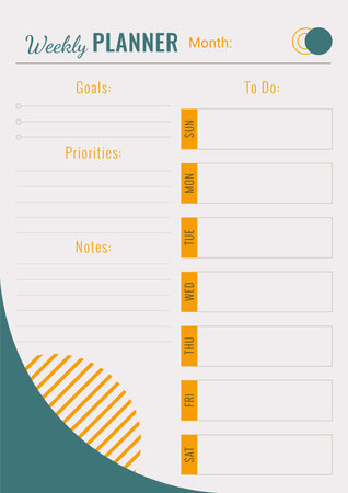 Weekly Planner Template. Planner to do list. Vector illustrationのイラスト素材