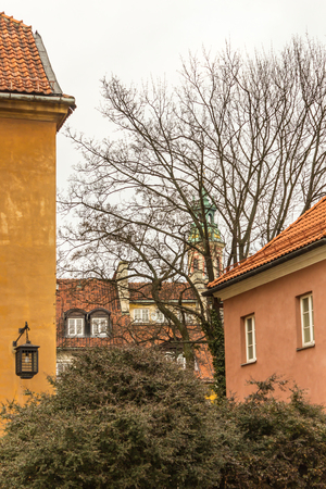 The area of the Old Town in Warsaw, Poland . Old houses built in the eighteenth and nineteenth century.の写真素材