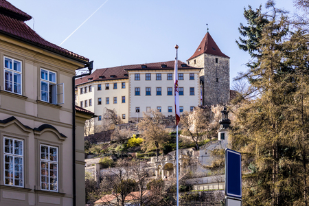 View to Hradcany Castle from the street, located in theの写真素材