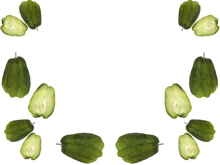 organic chokos Sechium edule vegetables background borderの写真素材