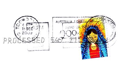 Australia - circa 2009:  an Australian postal stamp cancelled depicting christmas
