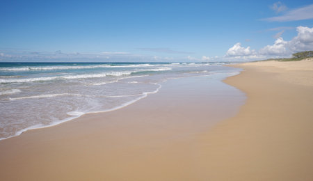 A panorama of an iconic Australian beach scene for background image template for advertising holiday...