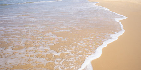 Conceptual beach background with nobody and copyspace for holidays, vacation, tourism advertising