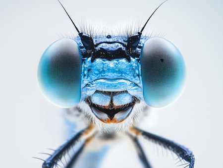 Close-up of a red ladybug on a green leafの素材