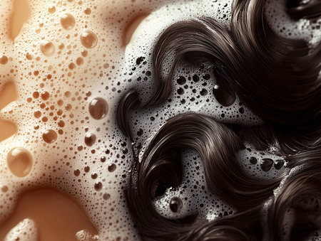 Stunning Macro Detail of Wet Natural Hair Coilsの素材