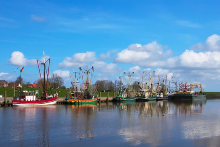 Crabber boats in Greetsiel Harborの写真素材