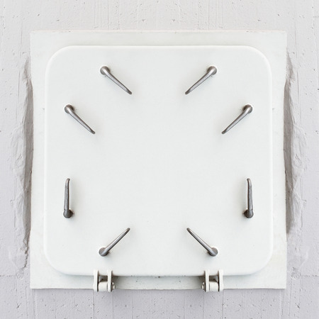 Secure metal gate on a wallの写真素材