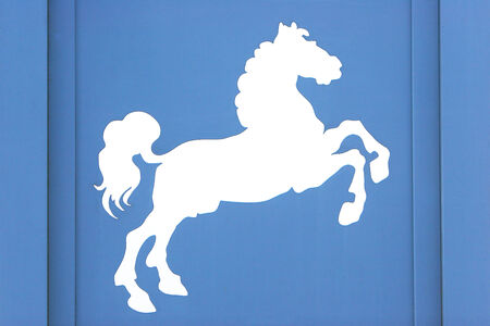 Horse Silhouette on a balustrade elementの写真素材