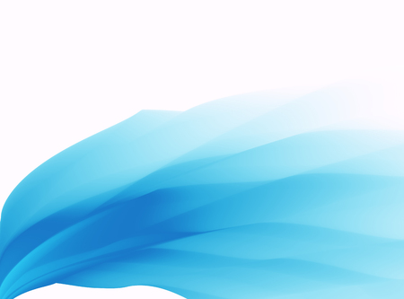 Blue abstract fractal background. Colorful waves like a veil or scarf on white backdrop. Bright modern digital art. Creative graphic template. Professional style. For projects, layouts, designs, skinsの写真素材