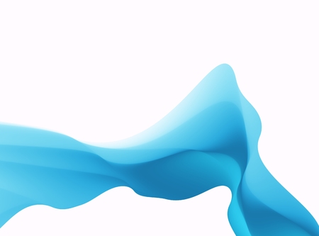 Blue abstract fractal background. Colorful waves like a veil or scarf on white backdrop. Bright modern digital art. Creative graphic template. Professional style. For projects, layouts, designs, skinsの写真素材