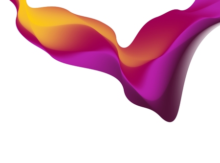 Pink brown yellow abstract fractal background. Colorful waves like a veil or scarf on white backdrop. Bright modern digital art. Creative graphic template. Professional style. For projects, layoutsの写真素材