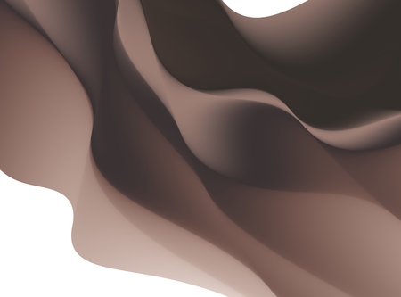 Brown abstract fractal background. Colorful waves like a veil, scarf or chocolate on white backdrop. Modern digital art. Creative graphic template. Professional style. For layouts, projects, coversの写真素材