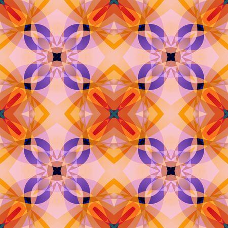 Orange purple pink modern abstract texture. Detailed background illustration. Seamless tile. Home decor fabric design sample. Textile print pattern. Tileable motif for pillows, cushions, tableclothsの写真素材