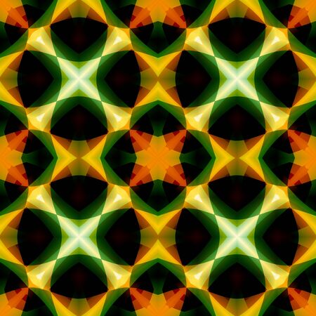 Vivid green orange abstract texture. Seamless tile. Detailed background illustration. Home decor fabric design sample. Tileable motif for pillows, cushions, tablecloths, drapes. Textile print pattern.の写真素材