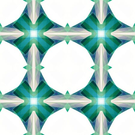 Green white abstract texture. Textile print pattern. Emerald seamless tile. Detailed background illustration. Home decor fabric design sample. Tileable motif for pillows, cushions, tablecloths, drapesの写真素材