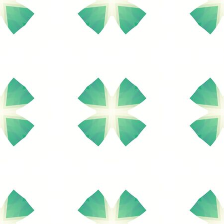 Green white abstract clover texture. Simple background illustration. Minimalistic textile print pattern. Home decor fabric design sample. Cute seamless tile. Tileable motif for cushions, bed coversの写真素材