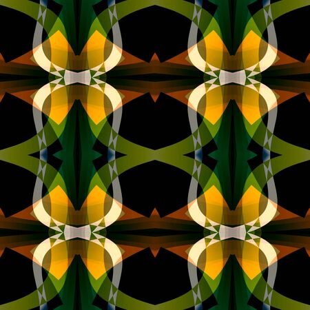 Green black orange abstract texture. Detailed background illustration. Home decor fabric design sample. Structured seamless tile. Textile print pattern. Tileable motif for pillows, cushions, drapesの写真素材