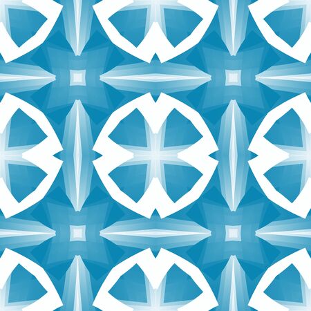 Pretty blue abstract texture. Complex background illustration. Seamless tile. Textile print pattern. Home decor fabric design sample. Tileable motif for pillows, cushions, tablecloths, drapes, beddingの写真素材