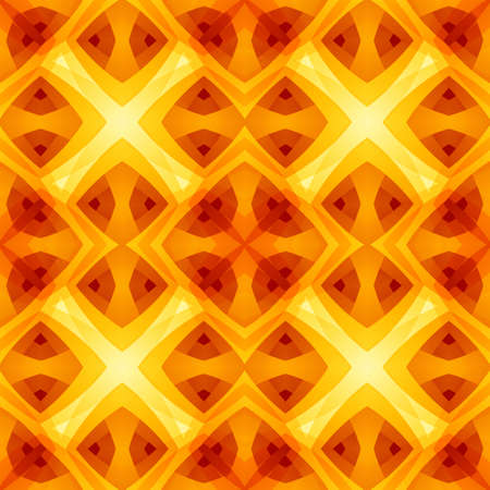 Orange yellow red abstract texture. Bright seamless tile. Home decor fabric design sample. Optimistic and energetic background illustration. Textile print pattern. Motif for cushions, tableclothsの写真素材