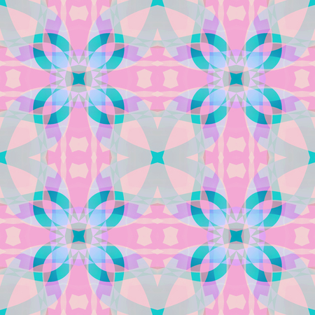 Cute pink blue fractal based abstract texture. Detailed background illustration. Square seamless tile. Home decor fabric design sample. Textile print pattern. Tileable motif for pillows, cushionsの写真素材