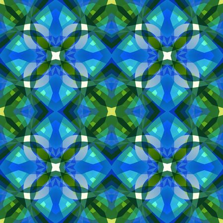 Beautiful blue green abstract texture. Textile print pattern. Complex background illustration. Cute seamless tile. Home decor fabric design sample. Tileable motif for pillows, cushions, tableclothsの写真素材