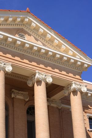 Court house arcticheture with town center clockの写真素材