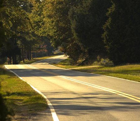 Rural country road in early Autumn
