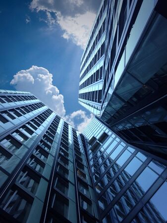 Looking up at a building in Hamburgの素材