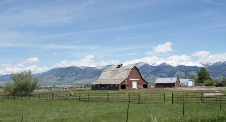 Rustic farm in the Gallatin Valley near Bozeman, Montana.