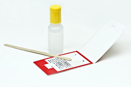 Fecall sample test kit to determine the presence of blood in the stool.