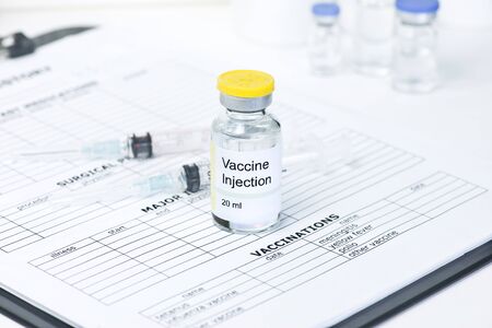 Hypothetical vaccine injection vial .  Label is fictitious and any resemblance to any actual product...