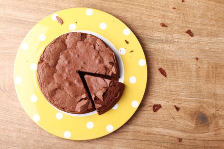 round chocolate cakeの写真素材