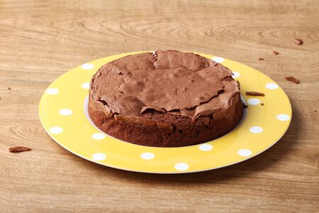round chocolate cakeの写真素材