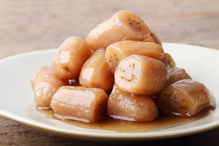 banana in syrup,Thai style sweet dessertの写真素材