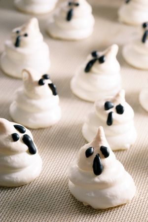 Ghost Meringue Cookies for halloween specialの写真素材