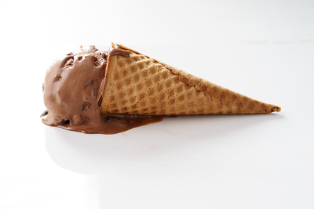 ice cream cone, chocolate flavorの写真素材