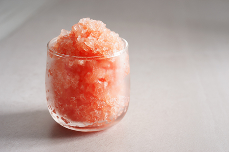 watermelon granita, sweet red frozen dessert for summerの写真素材