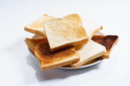 sliced white bread toast in different shadeの写真素材