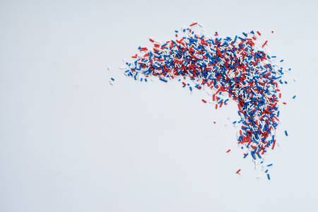Sugar sprinkle dots, decoration for cake and bakery, 4th July theme.の写真素材