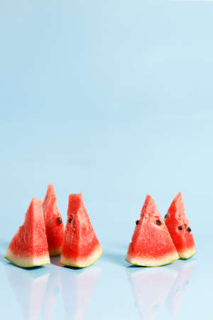 Red watermelon piecesの写真素材