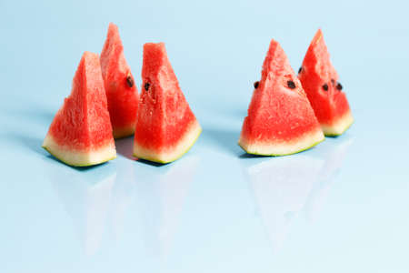 Red watermelon piecesの写真素材