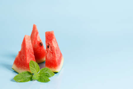 Red watermelon piecesの写真素材