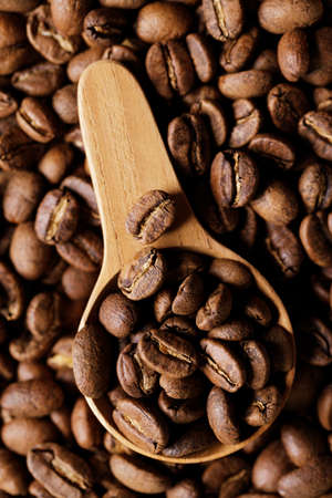 Coffee beans background. Closeup.の写真素材