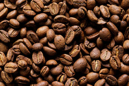 Coffee beans background. Closeup.の写真素材