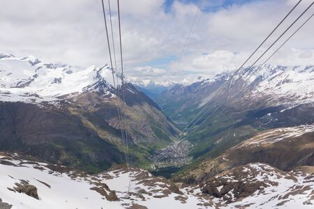Zermatt, Switzerland from cable car to Matterhorn