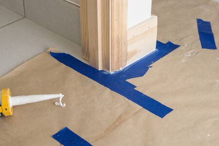 Masking and filling gaps before painting new house