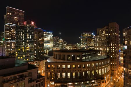 Vancouver Public library from high view point with other high rise buildingsのeditorial素材